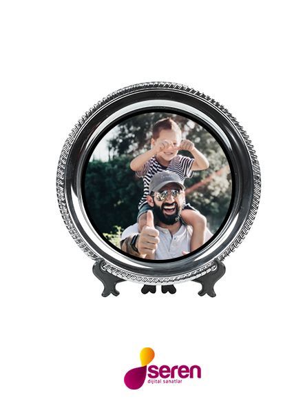 Fotoğraf Baskılı Parlak Silver Tabak