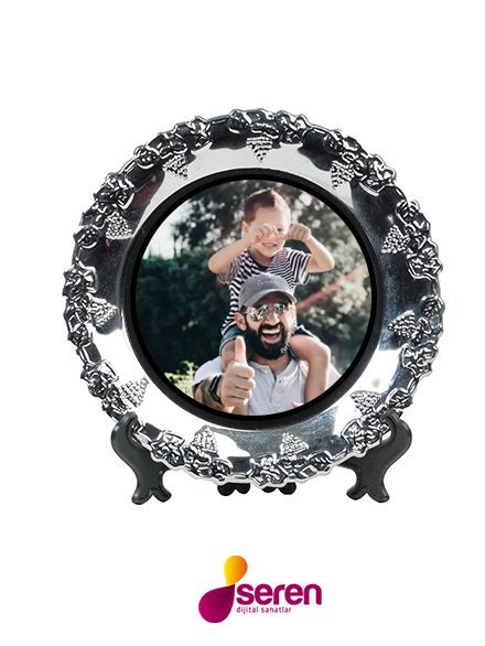 Fotoğraf Baskılı Parlak Silver Tabak