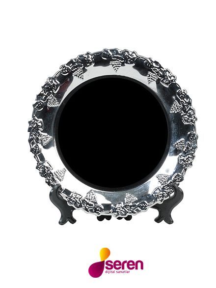 Fotoğraf Baskılı Parlak Silver Tabak
