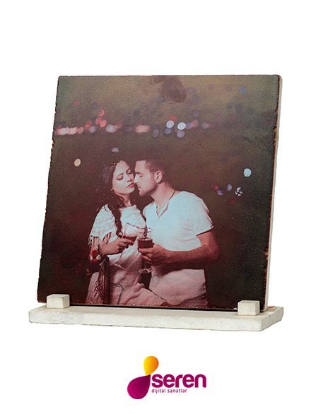 Doğal Taş Üzerine Kişiye Özel Baskı 10X10cm
